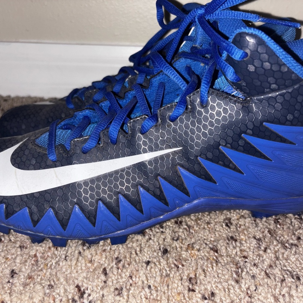 Nike Blue and White Alpha Menace Cleat